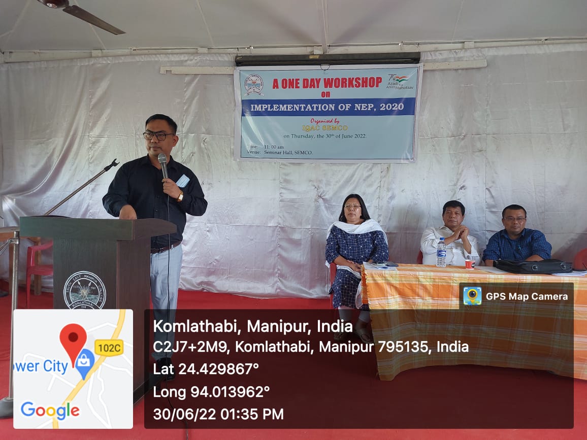 ONE DAY WORKSHOP ON IMPLEMENTATION OF NEP, 2020 | SOUTH EAST MANIPUR ...