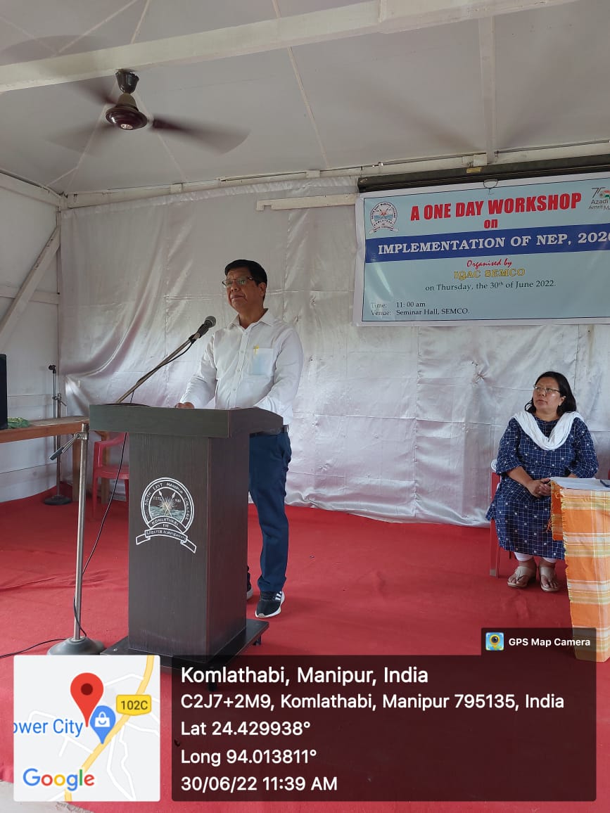 ONE DAY WORKSHOP ON IMPLEMENTATION OF NEP, 2020 | SOUTH EAST MANIPUR ...